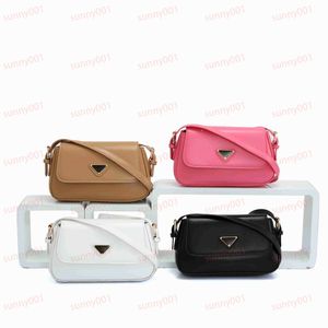 Inverterad triangelram Cross Body Bag Pu Leather Luxury Black Pink Khaki White Portable Fashion Women's Long Strap Bags