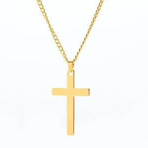 Krzyżowy naszyjnik Polerowany Naszyjnik Krzyżowy Srebrny Złoty Naszyjnik Sliver Cross Cross Łańcuch Prezenta