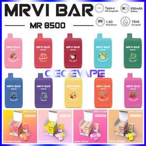 Authentic MRVI BAR 8500 Puffs Disposable Vape Pen E Cigarette With 650mAh Rechargeable Battery 16ml Prefilled Pod VS Elf Lost Mary Vapes