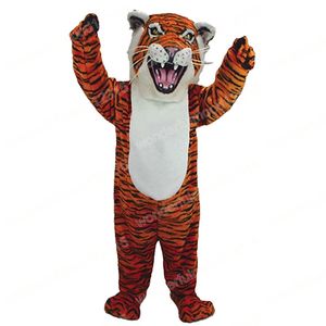 Performance Tiger Mascot Costumes Cartoon Carnival Hallowen Stage Performance Unisex Fancy Games Outfit Holiday Outdoor Advertising Outfit Suit
