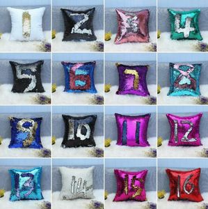 Glitter Sequin Pillowcase Glitter Mermaid Cushion Cover Pillow Magical Throw Pillow Case Home Decorative Car Sofa Pillowcase FY5550 G0420