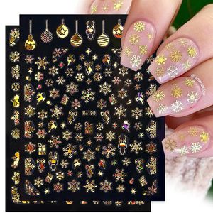 Naklejki Dalek 1PC Świąteczny paznokci Naklejka 3D White Snowman Elk Bells Santa Claus Desig Slider na Manicure Dekoration 231120