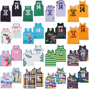 Movie Basketball 14 Will Smith Jersey Film The Fresh Prince Jazzy Jeff OF BEL-AIR GRAFFITI ANNIVERSARY BELAIR Nero Bianco Giallo Rosso Verde Rosa Uniforme cucita