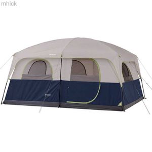 Tält och skyddsrum 14'x 10 'Family Tent Cabin Sleeps 10 Tält Camping Beach Tent Prefab House