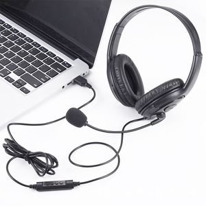 USB Gaming Headset Justerbara trådbundna datorhörlurar med mikrofon Stereo Music Gamer Earphones for Laptop PC Skype Offor OH109