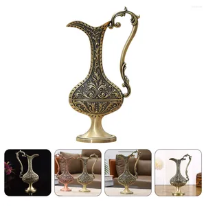 Vases European Style Retro Vase Vintage Decor Metal Barrel Artificial Flowers Zinc Alloy Arabic Office