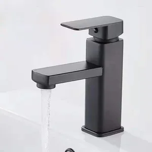 Bathroom Sink Faucets Square Black Faucet Toilet Basin Wash Balcony Stainless Steel And Cold Water