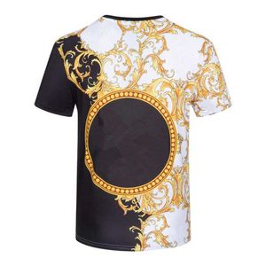Men's T-Shirts 2023 summer men's and women's T-shirt loose round ne comfortable breaable bla and white stitng printed fashion top