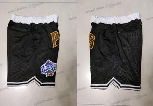 223 Männer Baseball Genähte Shorts Hosen Schwarz Gold SD Elastische Taille in Größe S-2XL New York Base Ball Training Letters Shorts Großhandel Mischungsauftrag