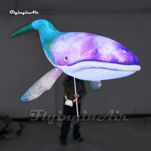 Erstaunliche bunte gehende aufblasbare Wal-Marionette 3.5m beleuchteter Explosions-Seetier-Fisch-Ballon für Parade-Show