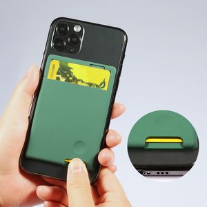 Selbstklebende Silikon-Telefonkarten-Brieftasche zum Aufkleben, Kreditkartenhalter, Ausweistasche, kompatibel mit Mobiltelefonen