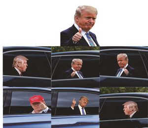 25X32cm Trump 2024 Car Sticker Banner Flags Party Supplies U.S. Presidential Election PVC Cars Window Stickers J0420
