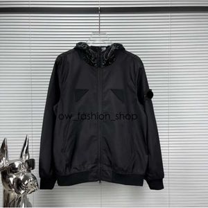 Designer Waterproof Men's Hooded Collar Jacket Embroidered Arm Badge Euro-American Style 901 72