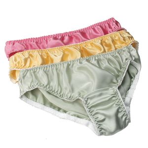 Kvinnors trosor Nya kvinnor Real Silk Underwear Plus Size Seamless 100% Mulberry Silk Panties L XL XXL Gratis frakt 230420