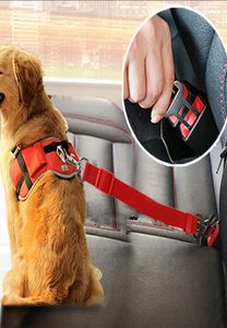 Justerbar hundkattbilsäkerhetsbälte husdjur fordonssäkerhetsbälte koppel för hundar restraktion krage sele hund leder klipp husdjur produkt2584122