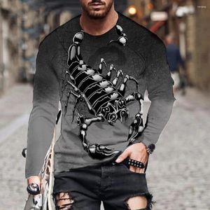 Herren T-Shirts Mode Skorpion 3D-Druck T-Shirts Männer Frau Langärmeliges Hemd Streetwear Übergroße Harajuku Pullover Kinder T-Shirts Top