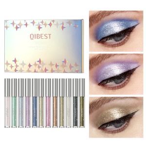 ظلال العيون Qi Glitter Shimmer Eyeshadow Pen Set Cosmetic Shadow Pencil Eyeliner Quick-Drying Liquid Eyeshadow Sticker Outline Eyemakeup 231120