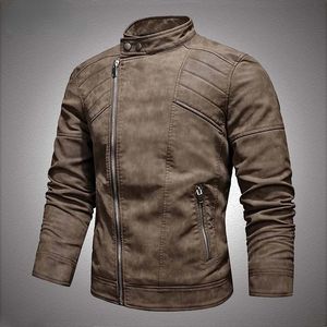 Jaqueta de couro militar masculino lã de inverno zíper quente motocicleta casacats mass moda novo motociclista pu jackets slim sobretudo