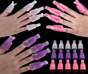 Whole 10Pcs Good Quality Plastic Acrylic Nail Art Soak Off Clip Cap UV Gel Polish Remover Wrap Tool8092476