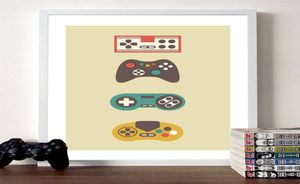 Impressão de jogos retro arte da parede pintura em tela gamer presente vídeo game poster vintage gamepad controlador imagem meninos crianças quarto decor2081686