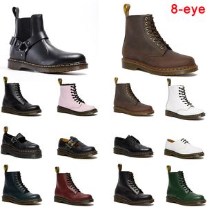 أحذية مصممة قصيرة أحذية Doc Martens Mener نساء Marten High Og Nappa Leather Winter Snow Booties Oxford Bottom Ongle Shoes Black White Fashion Boots Knee 45