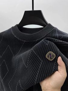 Maglioni da uomo Maglione retrò jacquard di tendenza di marca di fascia alta per il 2023 Autunno e inverno Moda stampato peluche addensato pullover caldo