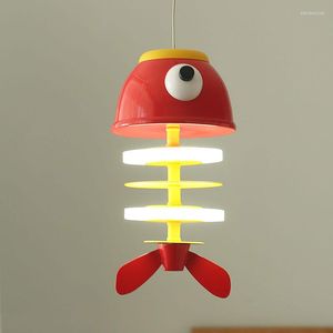Подвесные лампы мультипликационные рыбные огни для гостиной детская спальня кухня столовая лампа лампа для дома лампочка освещение