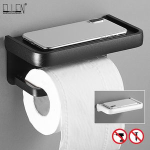 Toilet Paper Holders ELLEN Black Multifunction Bathroom Storage Shelf Roll EL609 230419