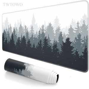 Mouse Pads Wrist Rests Grey Forest Trees Mouse Pad Gaming XL Computer Large Mousepad XXL keyboard pad Natural Rubber Anti Slip Soft Mouse Mat 230420