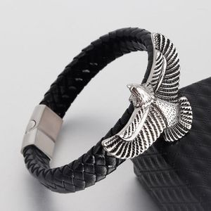 LINK BRACELETS MATHELA CHAPO CEARO ELIMENTO ESPECIAL ESPECIAL ESPECIAL Classic Eagle Aço inoxidável Aço masculino Calho magnético e156