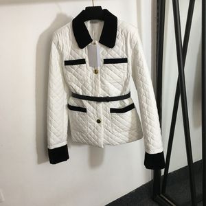 White Elegant Jackets Fashion Waist Belt Coat Luxury Lapel Neck Outerwear Creative Pocket Designer Girls Jacket Clothing