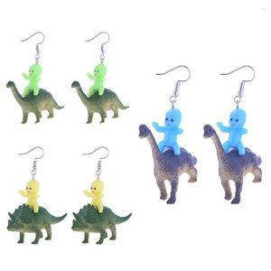 Dangle Earrings 2023 Trend Funny Cartoon Animal Cute Baby Doll Riding Dinosaur For Women Unusual Punk Goth Ear Y2k Jewelry