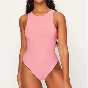 Kobiety Jumpsuits Rompers 2023 Nowe gorące body Body streetwearu Suit Ubrania Top catsuit o szyja letnia bez rękawów seksowne body kobiety na ramię p230419