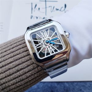 Luksusowy projektant męski zegarek 38 mm kwarcowy ruch szkieletu zegarek moda elegancki zegarek damski może dodać wodoodporny szafir szklany luksusowy prezent