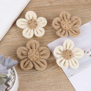 Party Decoration 5st Hessian Roses Burlap Flower Wedding Decor Diy Gift Packing Accessories Rustic 5BB5785