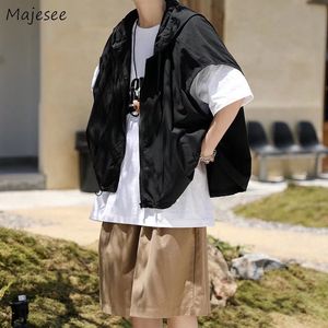 Męskie kamizelki mężczyzn Pure Color Hoinsome Unisex Cargo Allmatch Teens Summer Just Fashion Casual Zip Up Streetwear Cool 230420