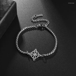 Charm Bracelets Exquisite Fashion Trend Stainless Steel Hollow Witch Knot Bracelet For Women Celtic Street Party Accessories Gifts