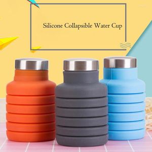 Cups Saucers 1Pc Travel Retractable Water Cup Silicone Collapsible Sport Bottle Coffee Mugs Portable Outdoor Kids Folding Drink