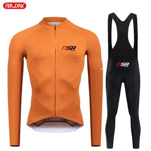 Rowerowe koszulki NSR Raudax Man's Man's Long Rleeves Jersey Sets Spring Autumn Mountain Rower Cycling WWAR Triathlon Cycling Sportwears 231120