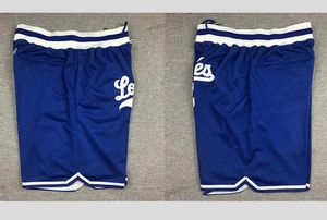 Men's American Basketball Short Gray Blue Los Team Stitched Baseball Shorts Sport Pantalones Cortos Hombre With Pocket Zipper Size S-Size 2XL