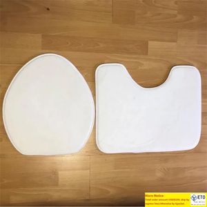 Sublimation White Blank Flannel Doormat Heat Transfer Printing Bathroom Rug Mats NonFlip Toilet Outdoor Carpets