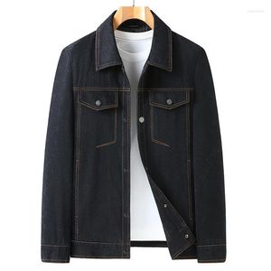 Herrjackor Autumn Lagre Ankomst Youth Super Lapel Jacquard Fashion Men's Denim Jacket Plus Size L XL 2XL 3XL 4XL 5XL 6XL 7XL 8XL