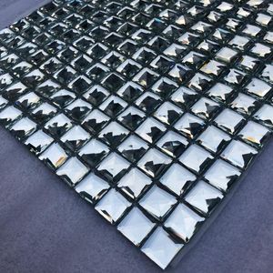 Bakgrunder 20mm shinny 17 avfasade diamant spegel silver glas mosaik kakel diy butik glansig display skåp bakgrund väggdekor