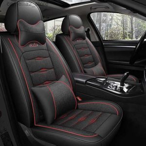 Car Seat Covers Universal Style Luxury Flax Car Seat Cover for FORD Focus MK2 Edge Explorer Ecosport Escape Everest Fiesta Interior Accessories Q231120