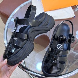 Womens Platform Heels Sandaler Slingbacks With Arch Support Sneaker Designer Justerbar ankel Buckle Dress Shoes Leisure Shoe Retro Green Non-Slip Rubble Sole Mules