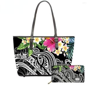 Bolsas noturnas S LAREG CEARO MULHERM BACO DE ombro Polinésia Samoa Plumeria Folral 3D Impressão Feminina Vintage Bolsa feminina