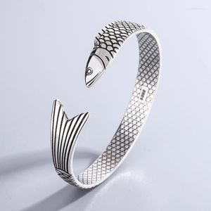 Bangle Thai Srebrny retro spersonalizowany jinlongyu bransoletka kobiet otwarty koreański styl Koreański