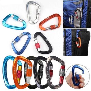 5 pcscarabiners d şekil güvenlik ana kilidi profesyonel carabiner tırmanma anahtar kancaları dağcılık koruyucu ekipman aksesuarları p230420