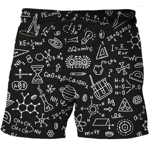 Men's Shorts Men Mathematical Formula 3D Print Casual Fashion Hip-hop Sweatpants Pants Beach Man Swimsuit Streetwear