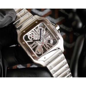 Square Cartis Luxury Skeletons Series Watch 39.8mm storlek Automatisk mekanisk rörelse dubbelsidig safirglas